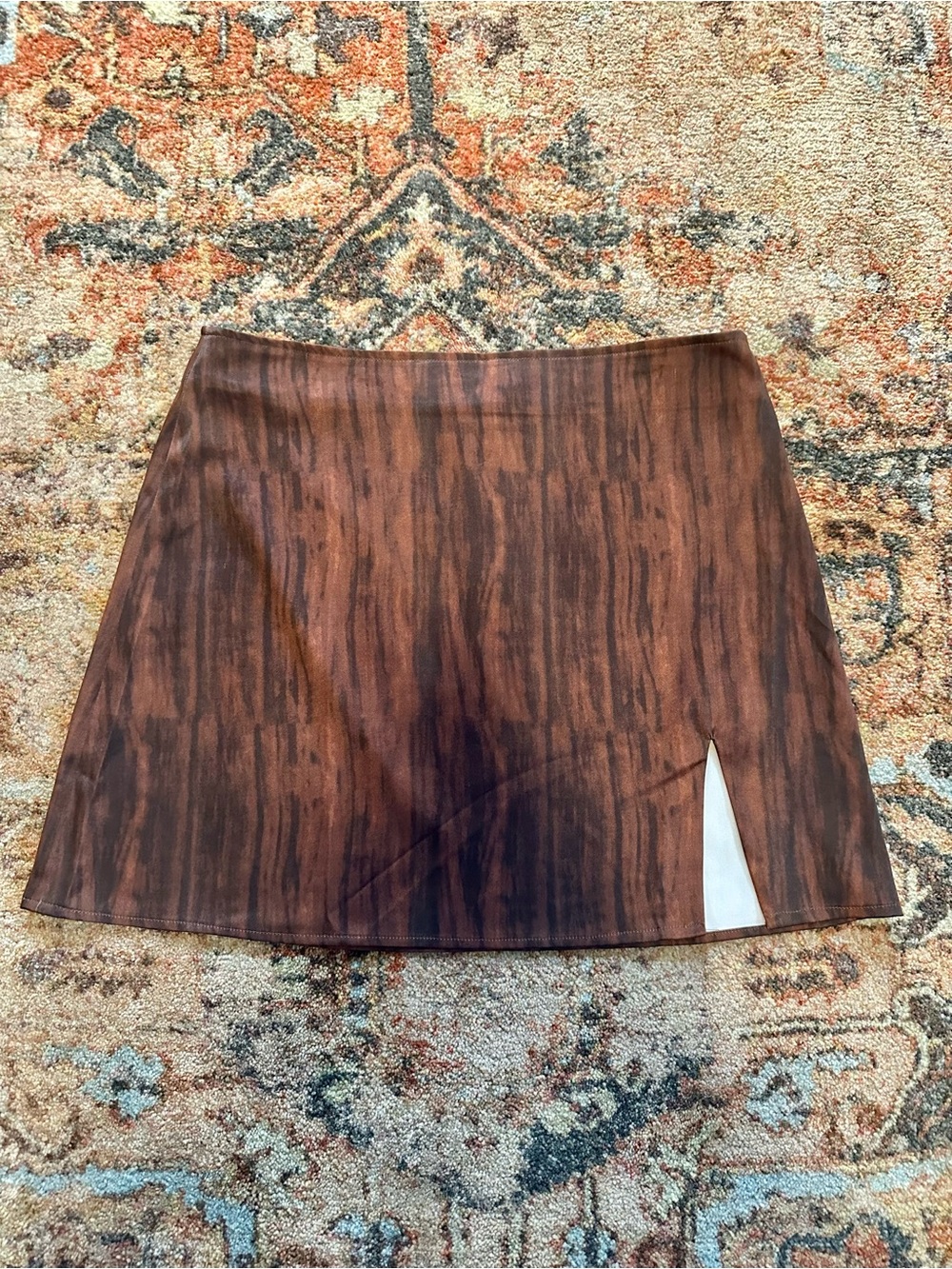 Motel Marble Cocoa Mini Skirt with Side Slit